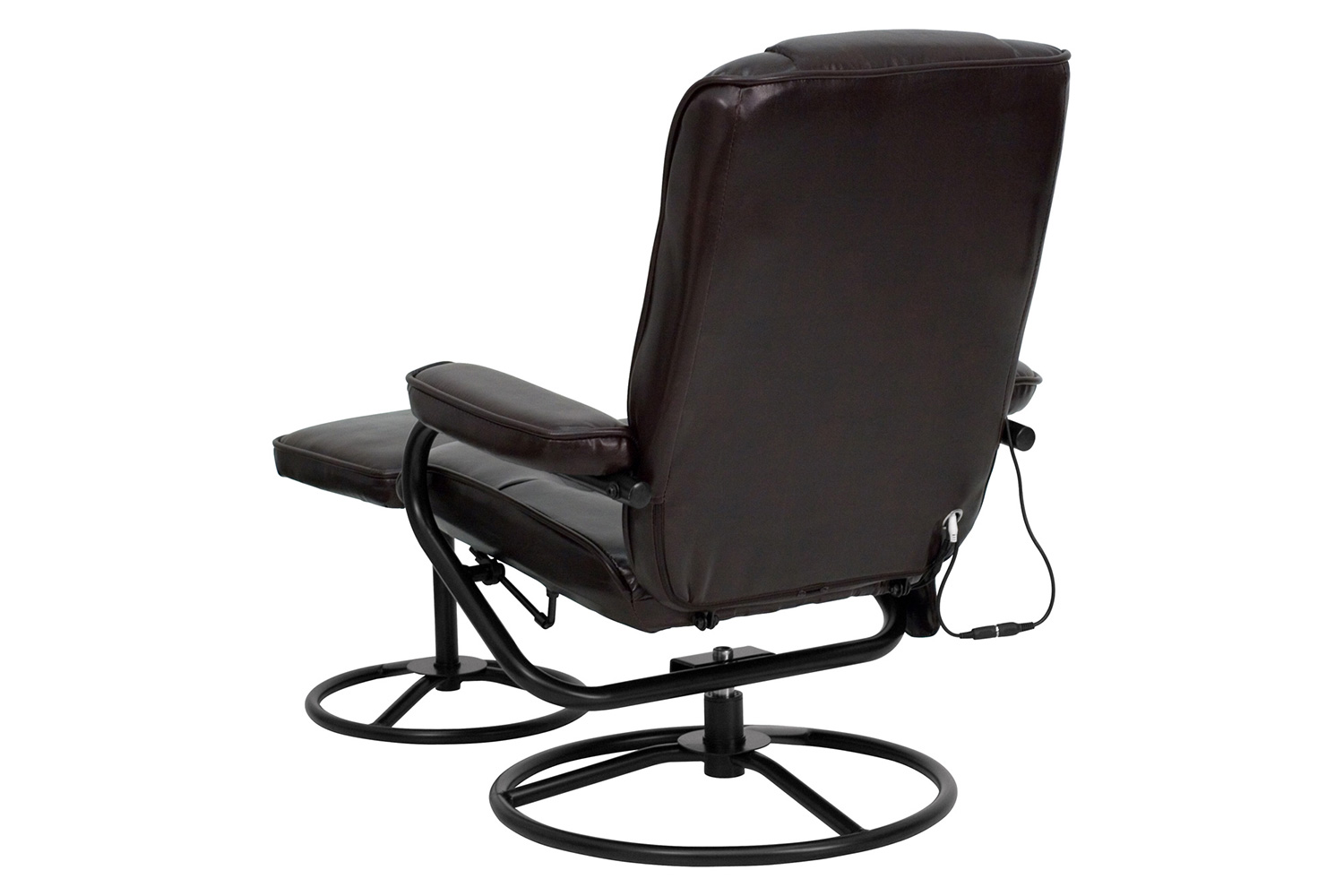 BLNK™ - Whitney LeatherSoft Massaging Multi-Position Recliner and Ottoman with Metal Bases