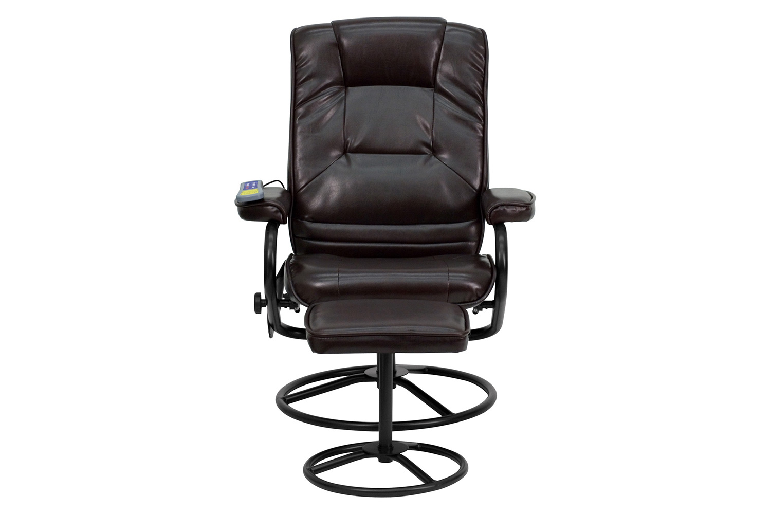 BLNK™ - Whitney LeatherSoft Massaging Multi-Position Recliner and Ottoman with Metal Bases