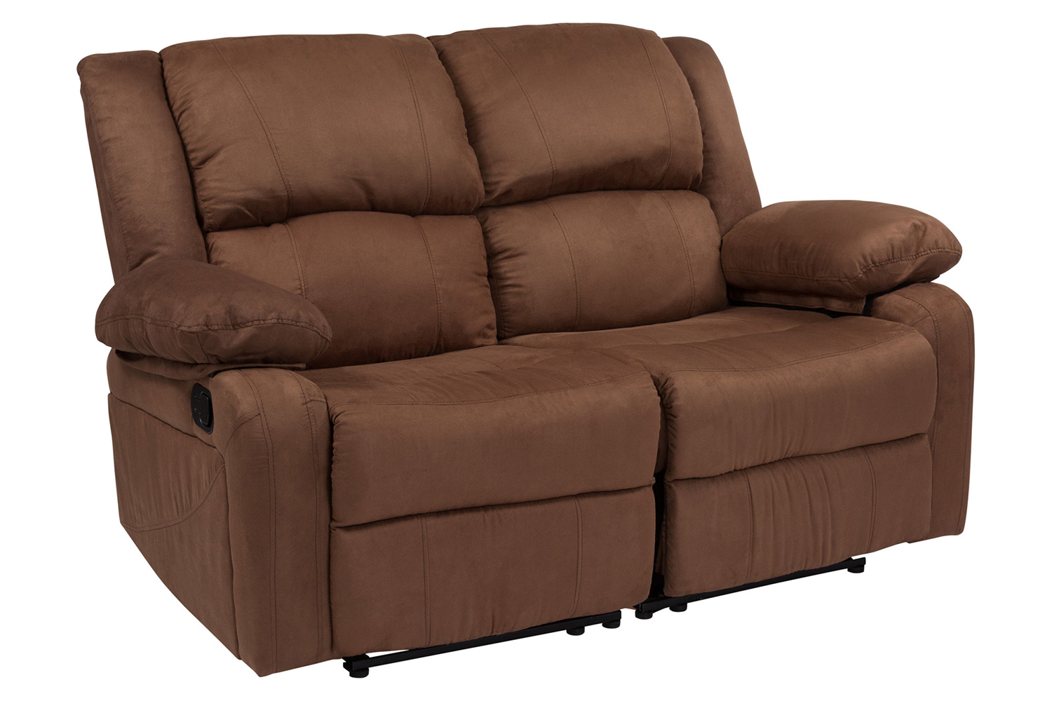 BLNK - Harmony Series Microfiber Loveseat with Two Built-In Recliners