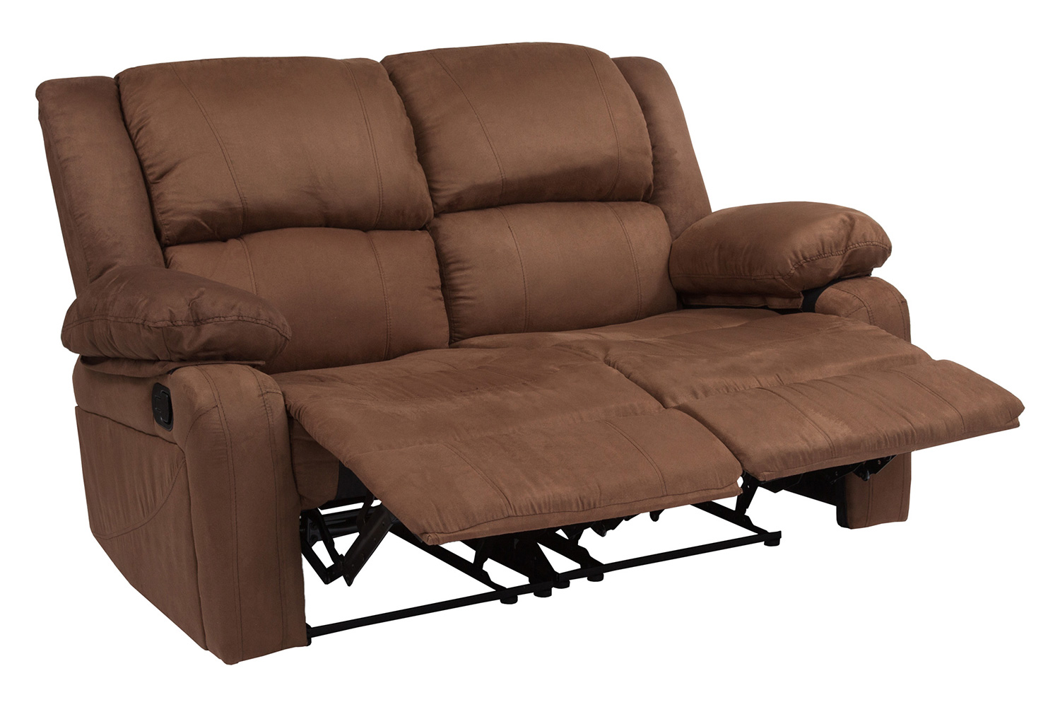 BLNK - Harmony Series Microfiber Loveseat with Two Built-In Recliners