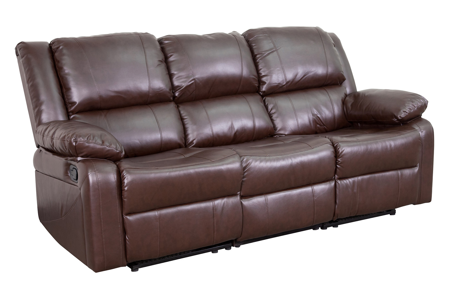 BLNK Harmony Series LeatherSoft Sofa with Two Built-In Recliners