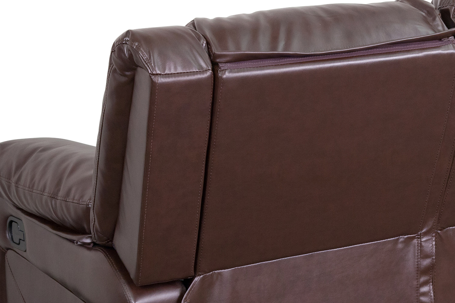 BLNK Harmony Series LeatherSoft Sofa with Two Built-In Recliners - Brown