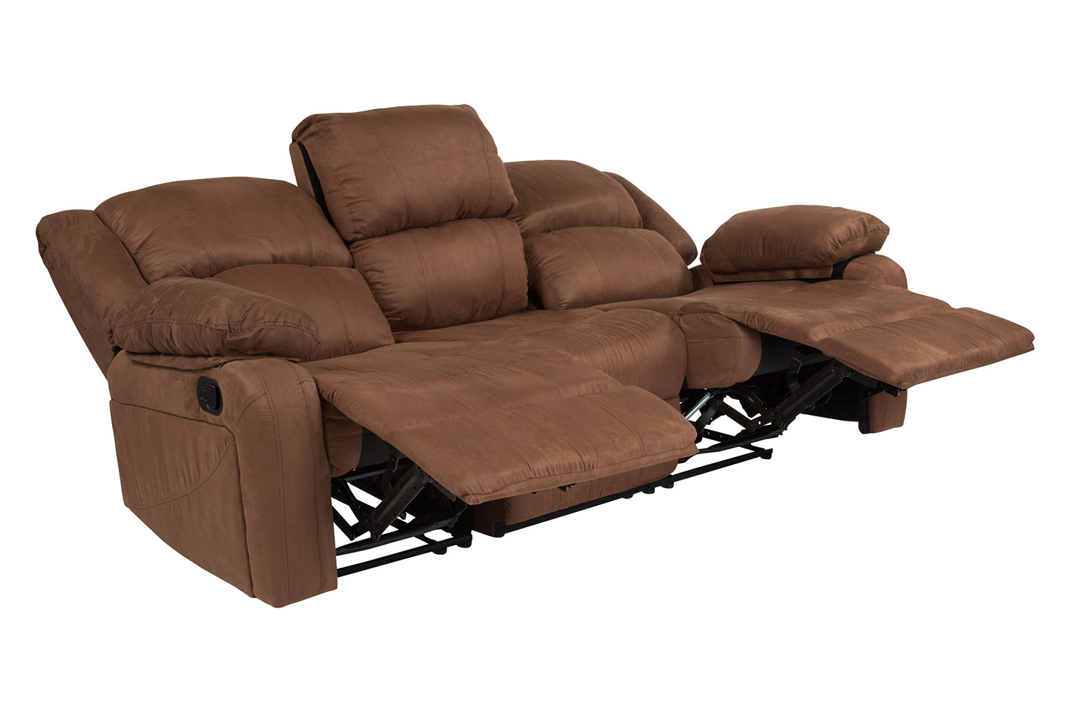 BLNK - Harmony Series Microfiber Sofa with Two Built-In Recliners