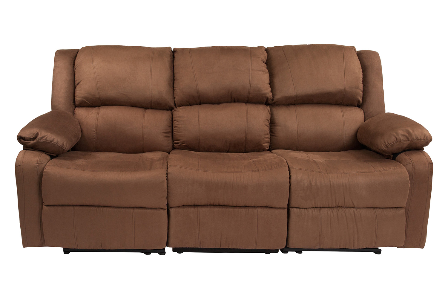 BLNK - Harmony Series Microfiber Sofa with Two Built-In Recliners