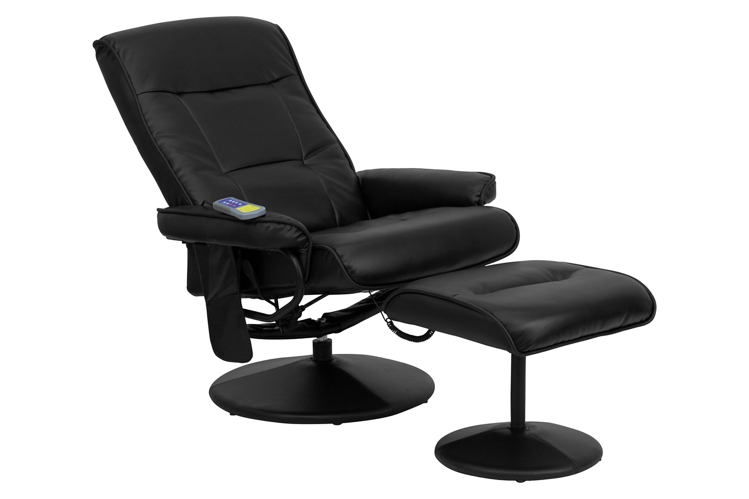 BLNK™ - Whitney LeatherSoft Massaging Multi-Position Recliner with Side Pocket and Ottoman