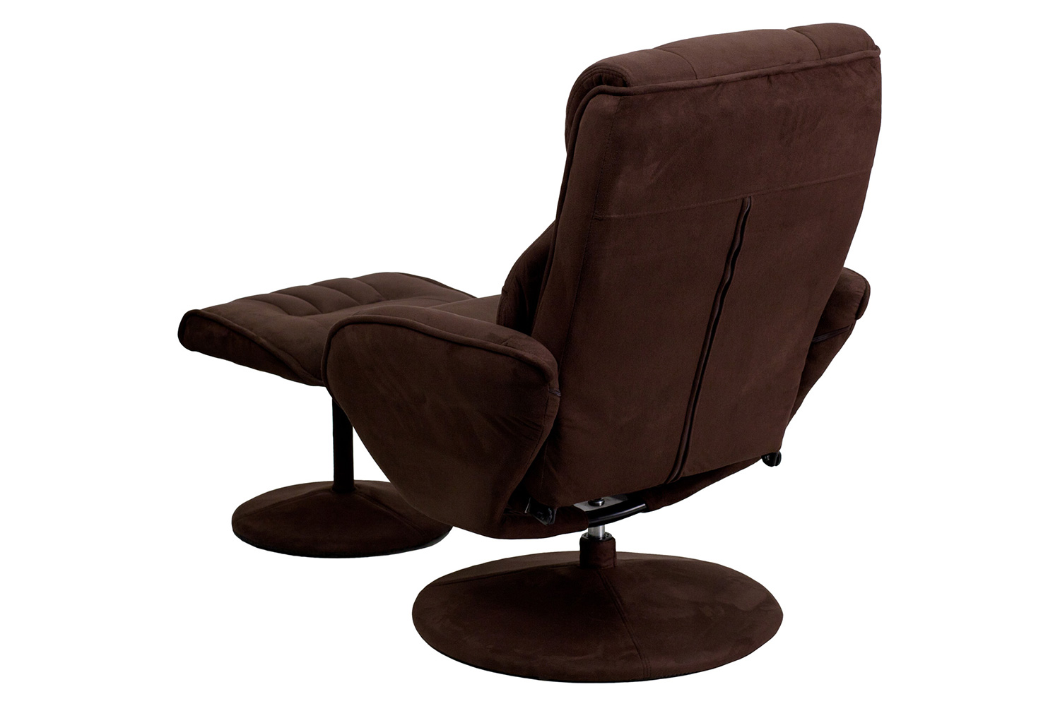 BLNK Whitney Microfiber Contemporary Multi-Position Recliner and Ottoman with Circular Wrapped Base