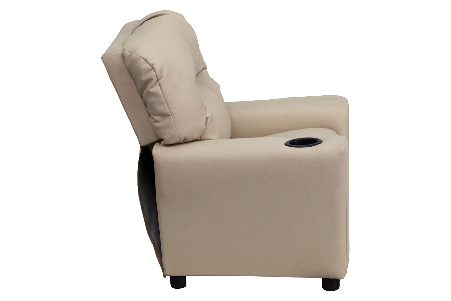 BLNK Chandler Vinyl Contemporary Kids Recliner with Cup Holder - Beige