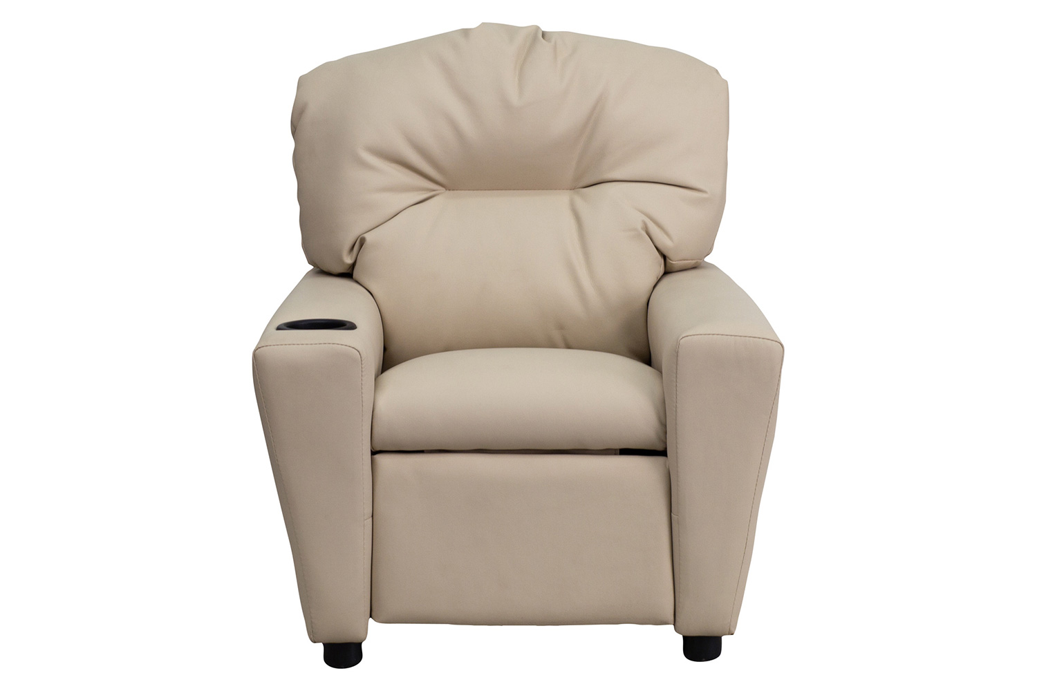 BLNK Chandler Vinyl Contemporary Kids Recliner with Cup Holder - Beige