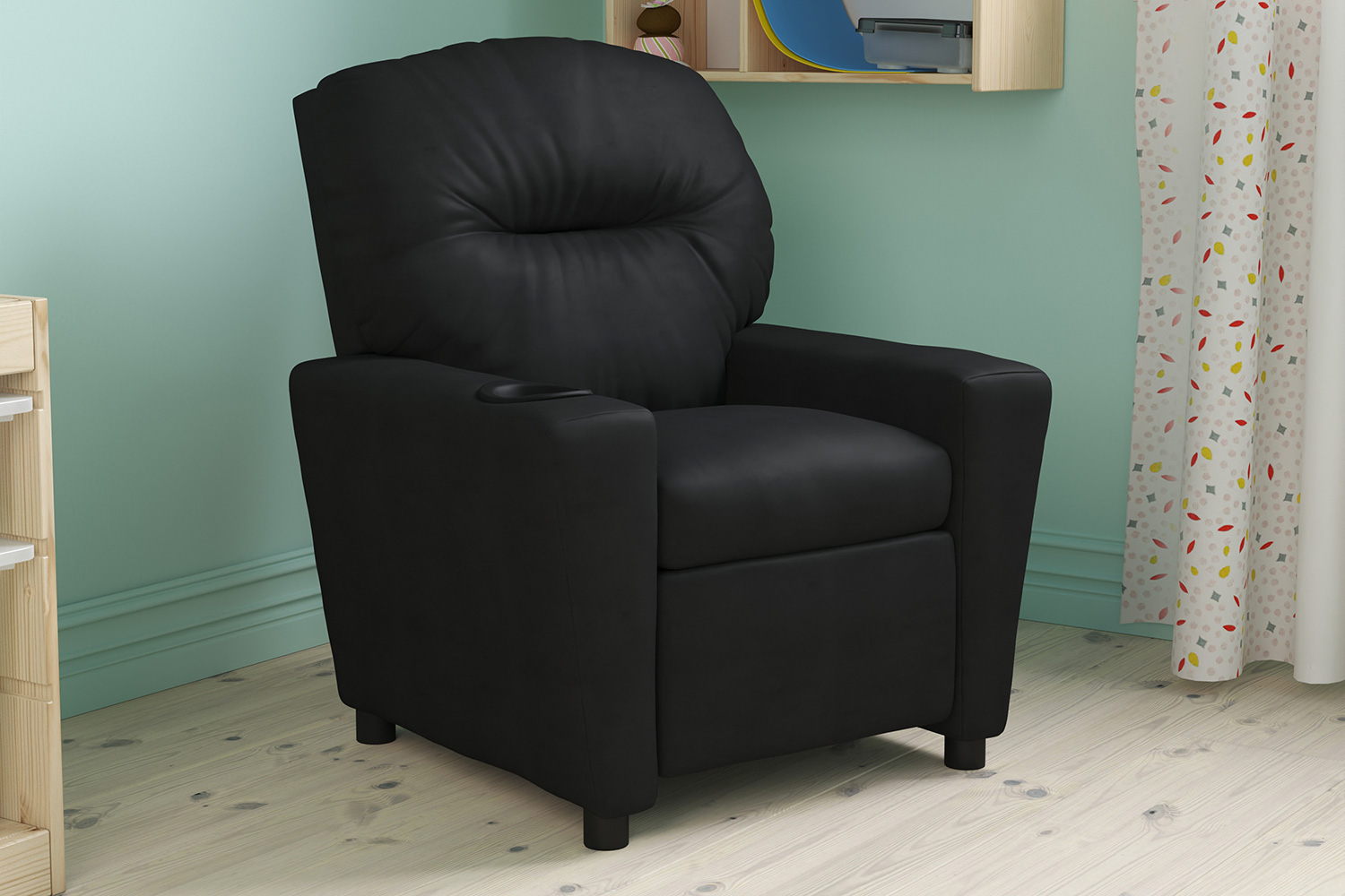 BLNK Chandler LeatherSoft Contemporary Kids Recliner with Cup Holder