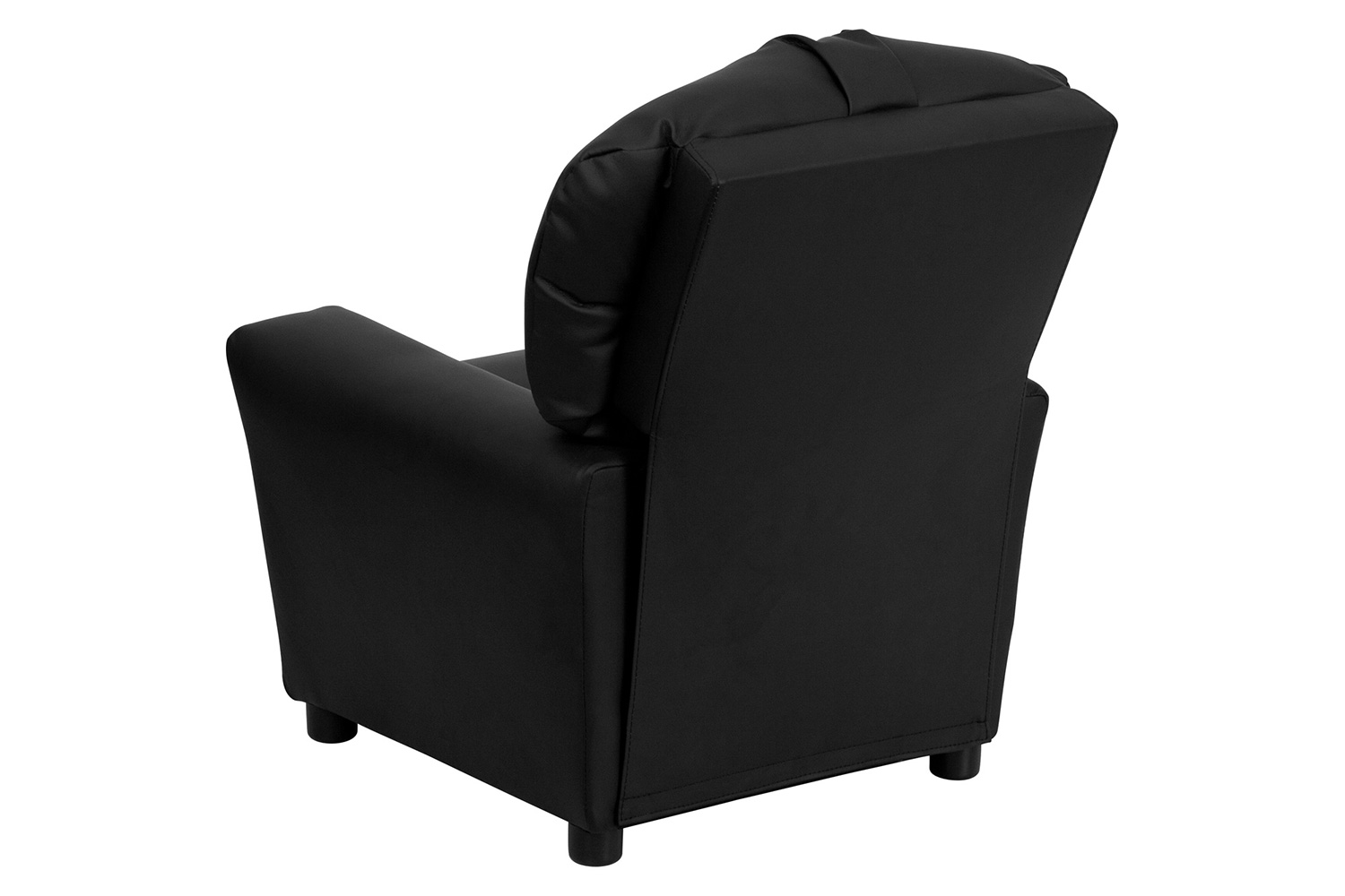 BLNK Chandler LeatherSoft Contemporary Kids Recliner with Cup Holder - Black