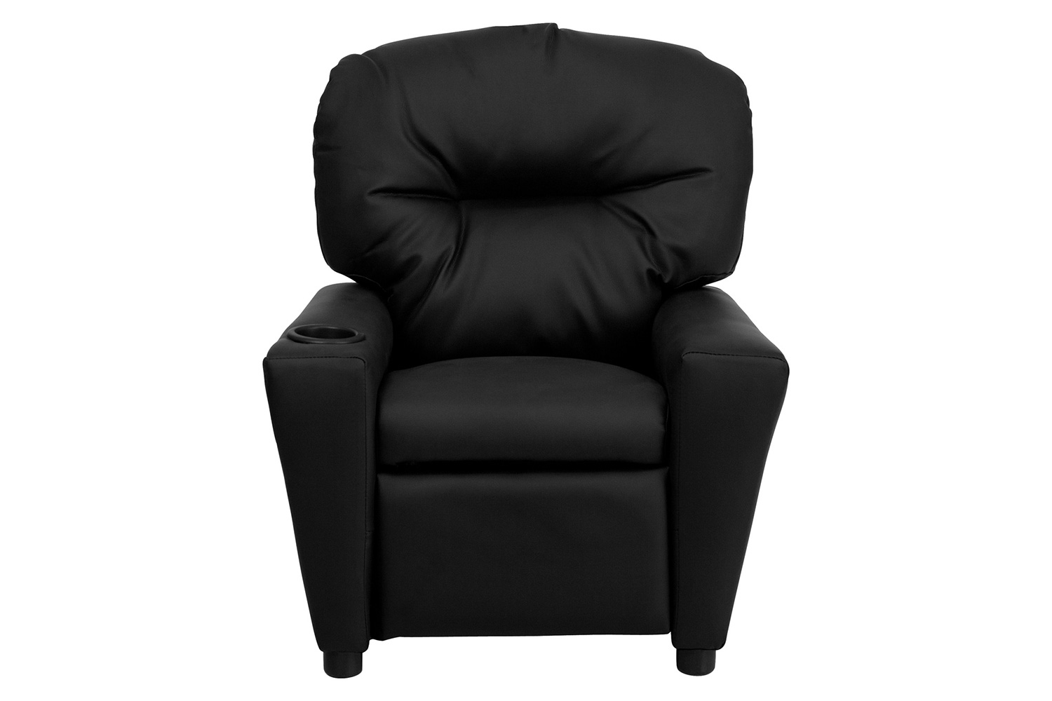 BLNK Chandler LeatherSoft Contemporary Kids Recliner with Cup Holder - Black