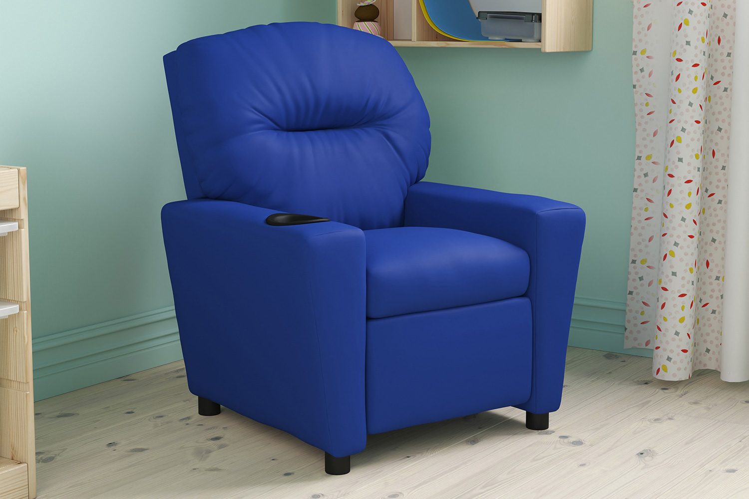 BLNK Chandler Vinyl Contemporary Kids Recliner with Cup Holder