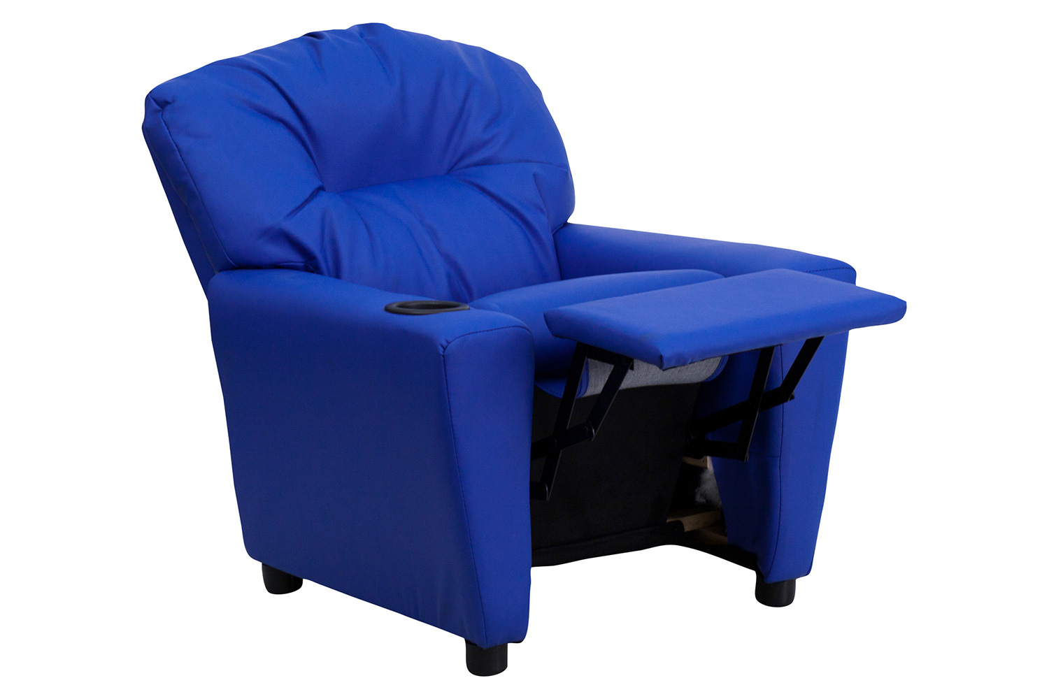 BLNK Chandler Vinyl Contemporary Kids Recliner with Cup Holder - Blue