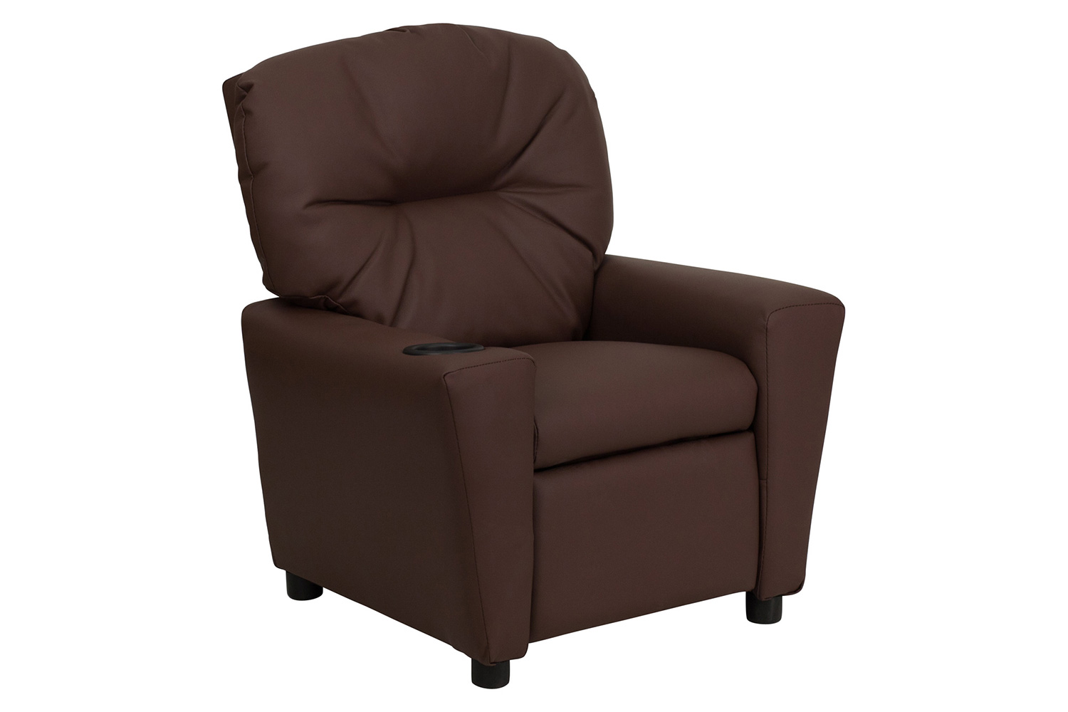 BLNK™ Chandler LeatherSoft Contemporary Kids Recliner with Cup Holder - Brown