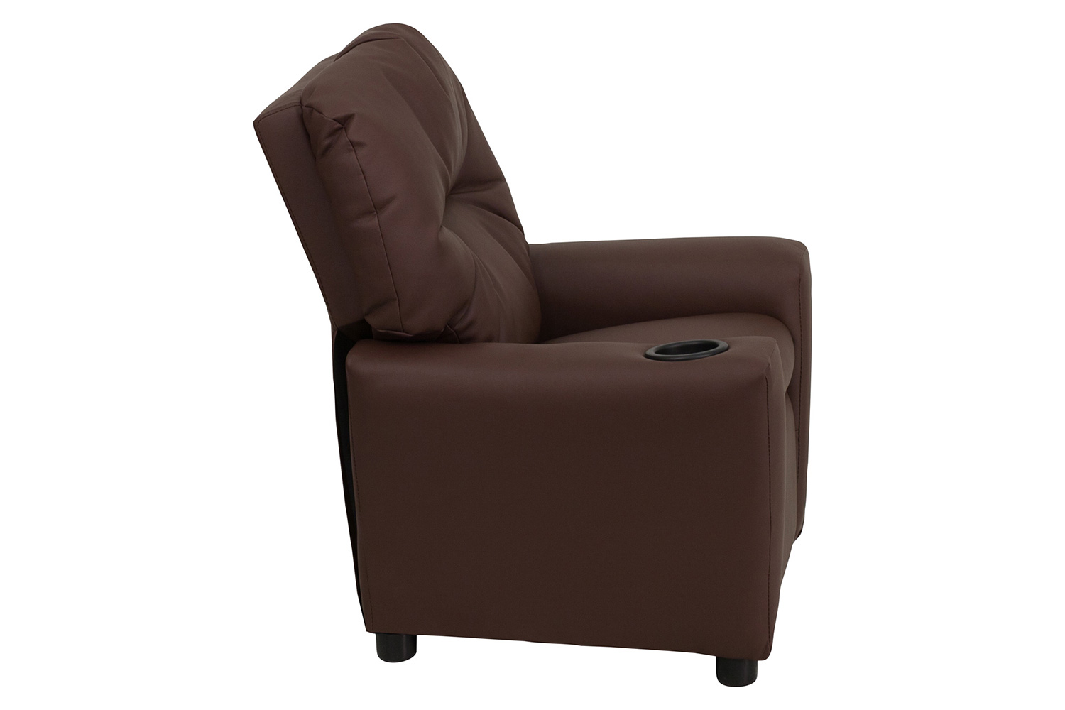 BLNK™ Chandler LeatherSoft Contemporary Kids Recliner with Cup Holder - Brown