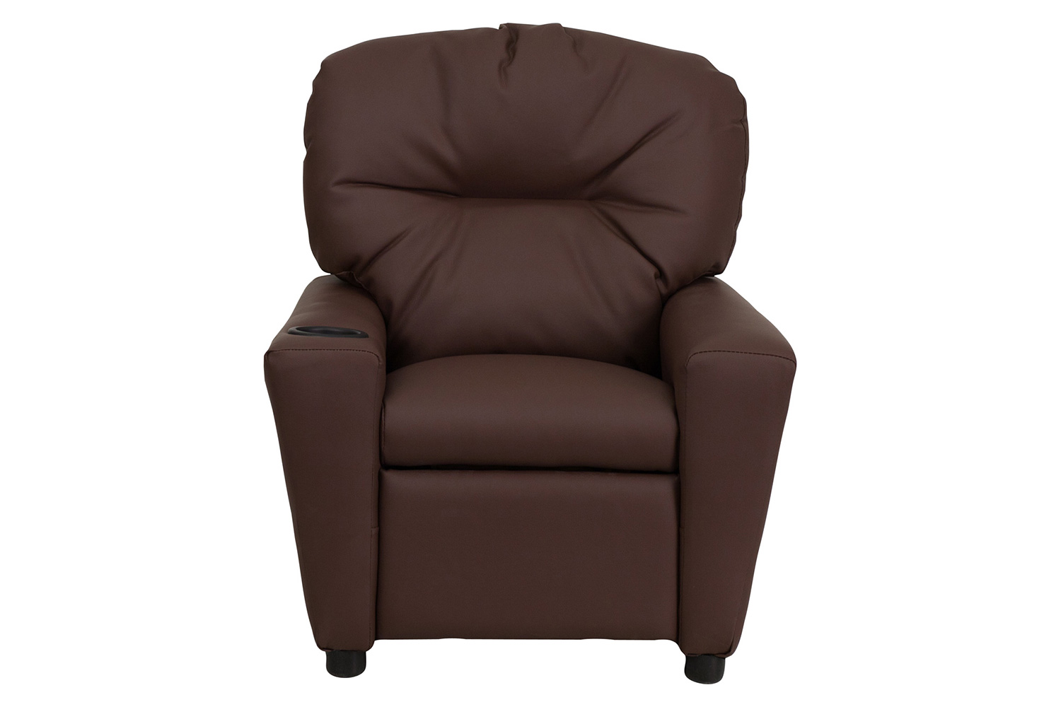 BLNK™ Chandler LeatherSoft Contemporary Kids Recliner with Cup Holder - Brown