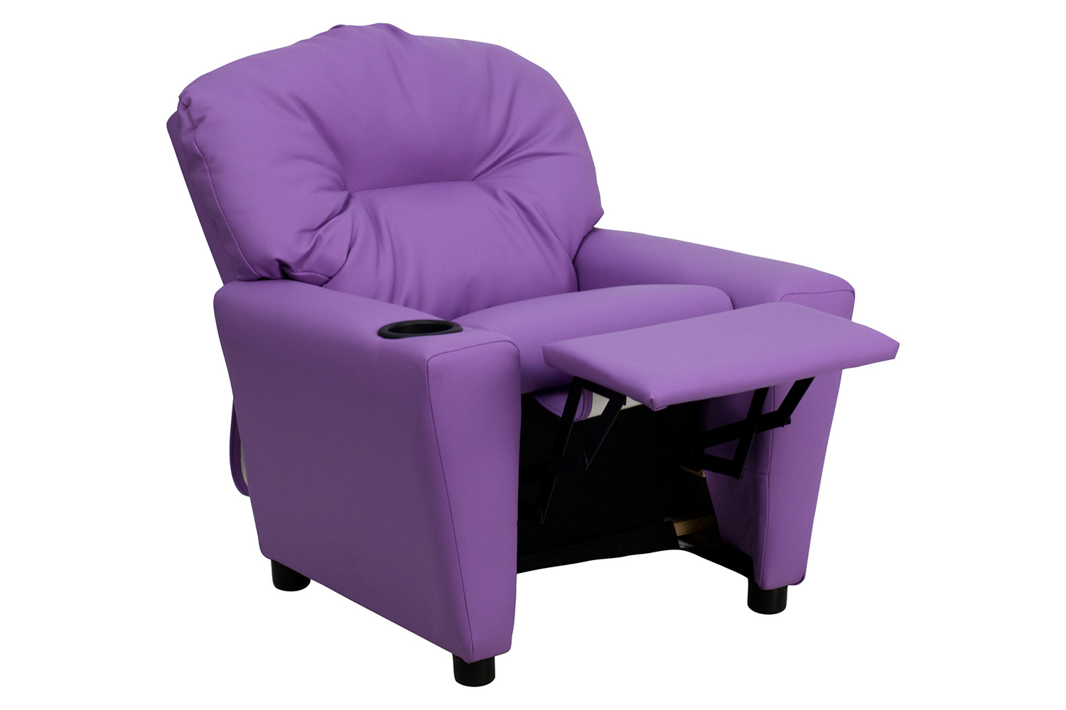 BLNK Chandler Vinyl Contemporary Kids Recliner with Cup Holder - Lavender