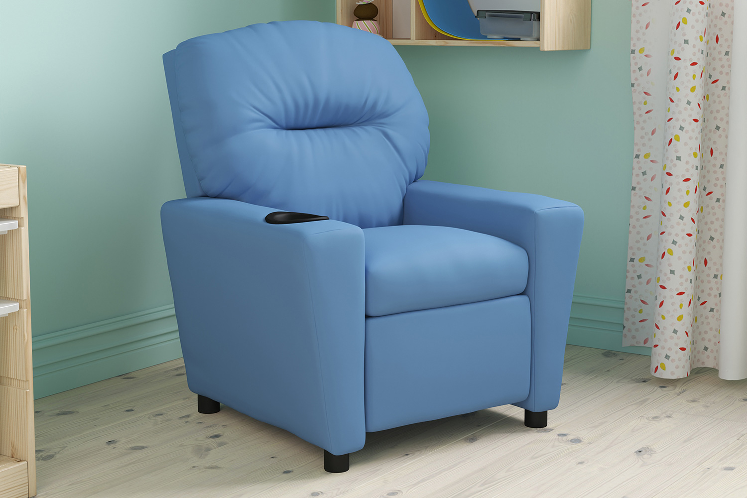 BLNK Chandler Vinyl Contemporary Kids Recliner with Cup Holder