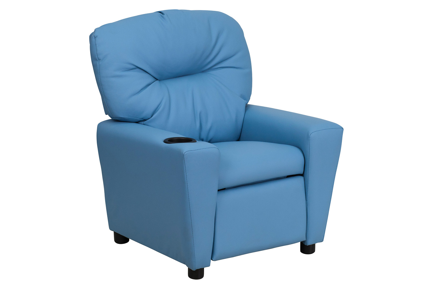 BLNK Chandler Vinyl Contemporary Kids Recliner with Cup Holder - Light Blue