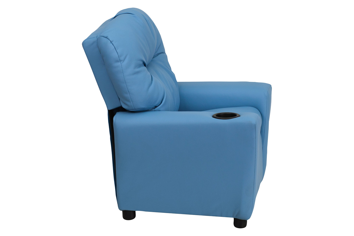 BLNK Chandler Vinyl Contemporary Kids Recliner with Cup Holder - Light Blue