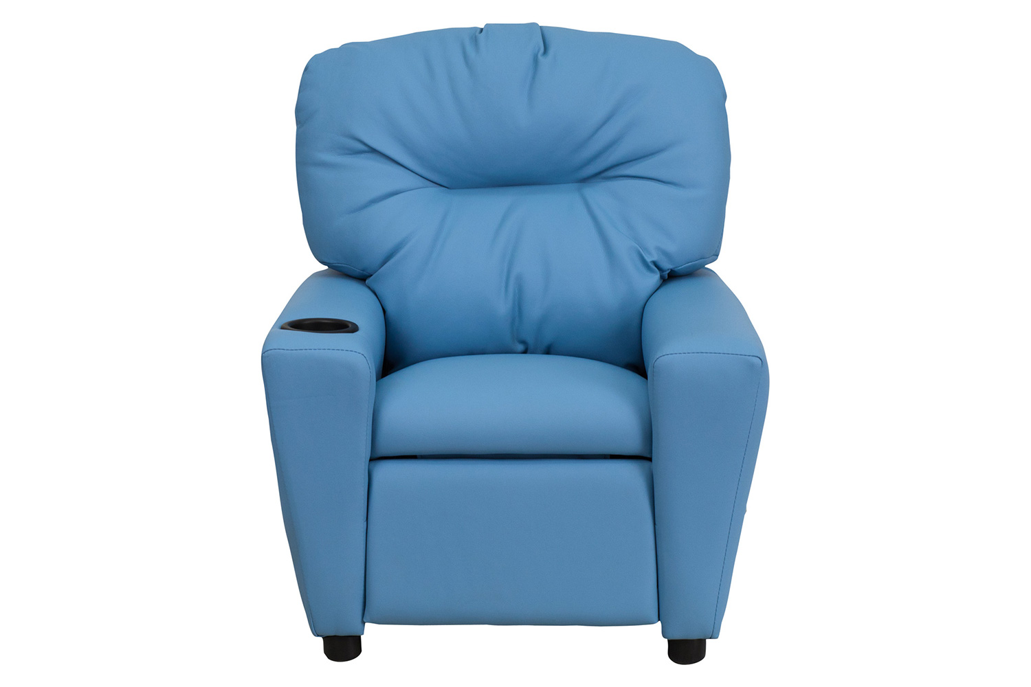 BLNK Chandler Vinyl Contemporary Kids Recliner with Cup Holder - Light Blue