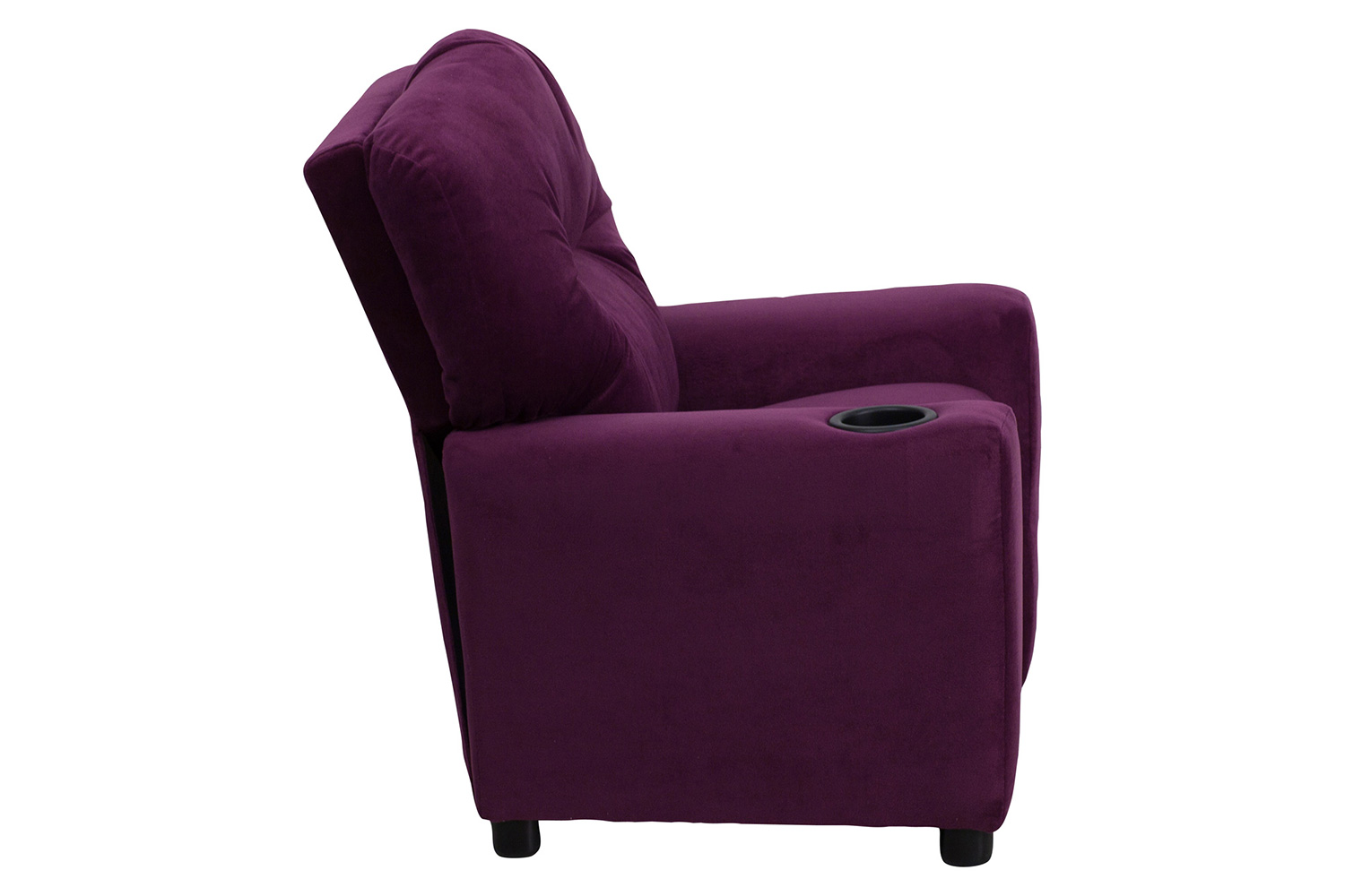 BLNK Chandler Microfiber Contemporary Kids Recliner with Cup Holder - Purple