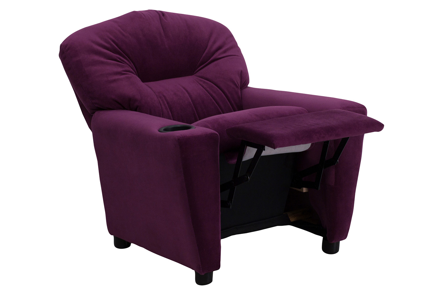 BLNK Chandler Microfiber Contemporary Kids Recliner with Cup Holder - Purple