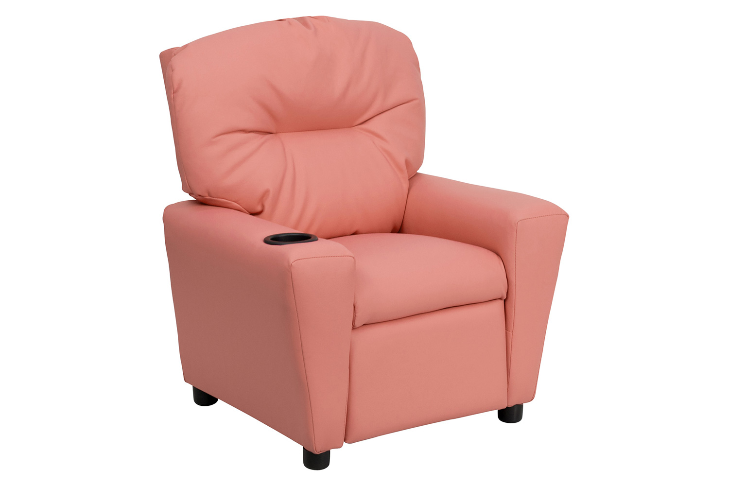 BLNK Chandler Vinyl Contemporary Kids Recliner with Cup Holder - Pink