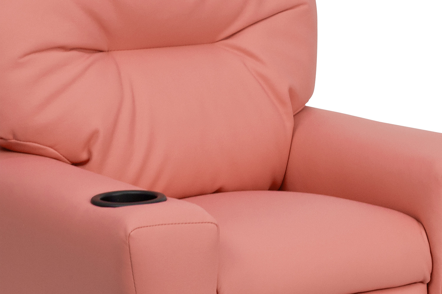 BLNK Chandler Vinyl Contemporary Kids Recliner with Cup Holder - Pink