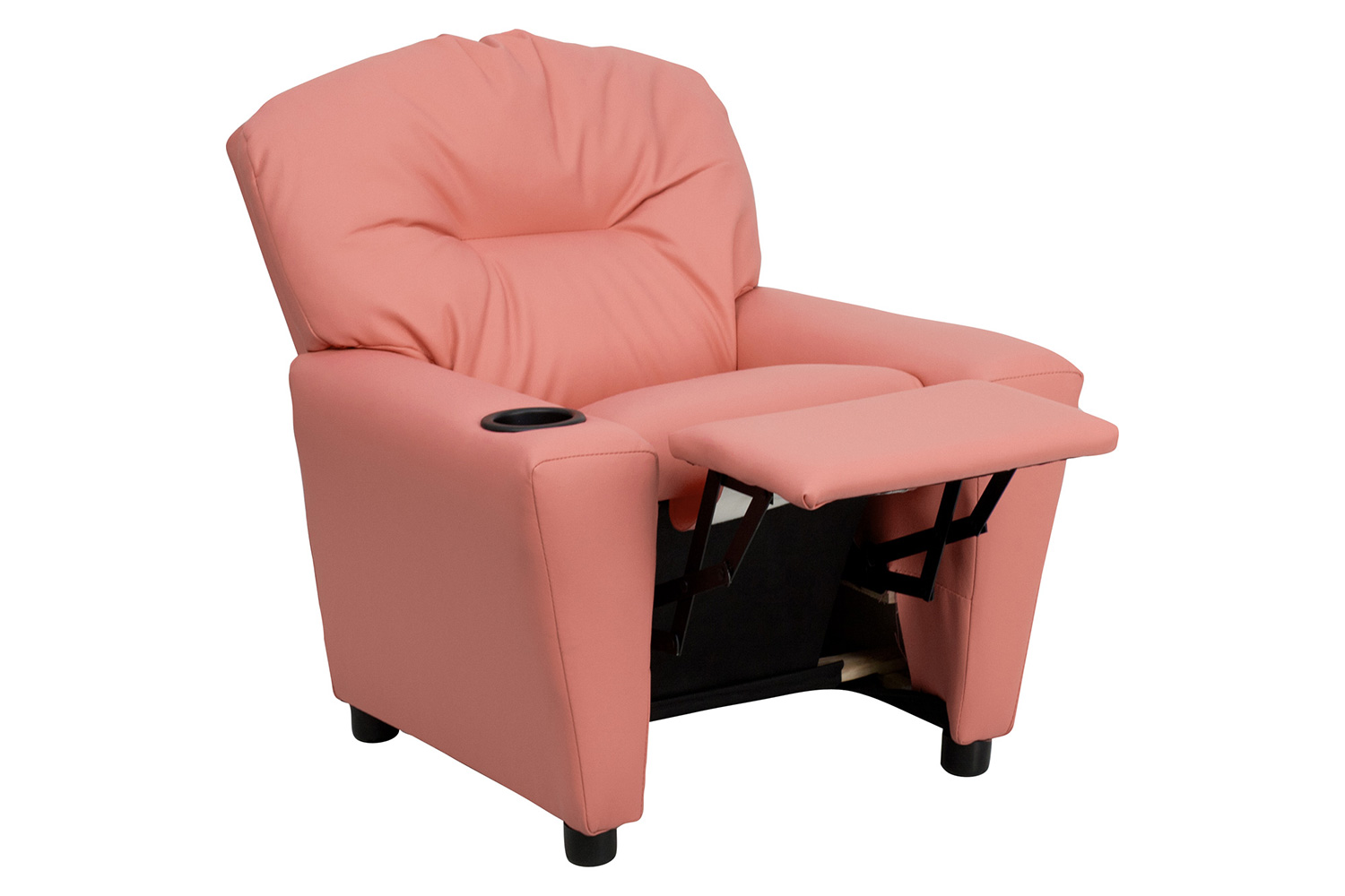 BLNK Chandler Vinyl Contemporary Kids Recliner with Cup Holder - Pink