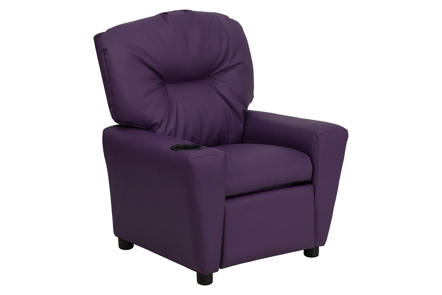 BLNK Chandler Vinyl Contemporary Kids Recliner with Cup Holder - Purple