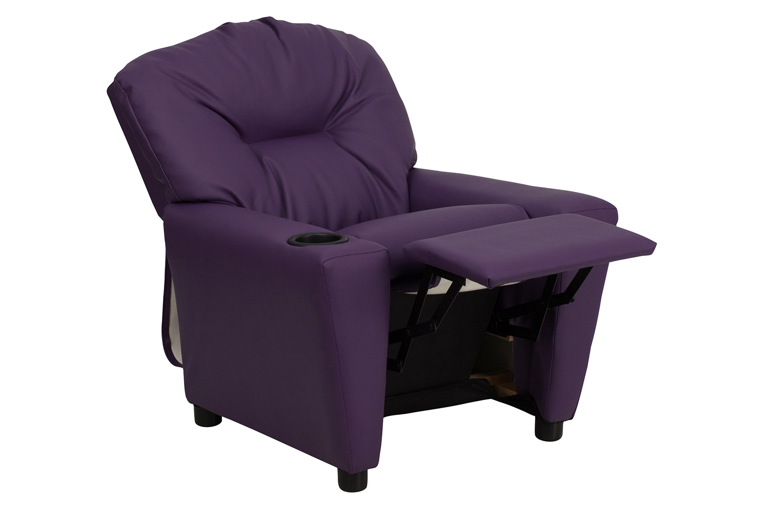 BLNK Chandler Vinyl Contemporary Kids Recliner with Cup Holder - Purple