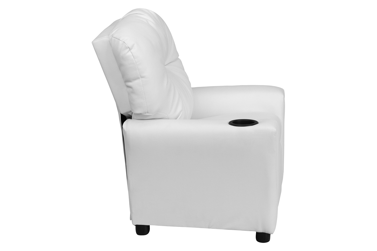 BLNK™ Chandler Vinyl Contemporary Kids Recliner with Cup Holder - White