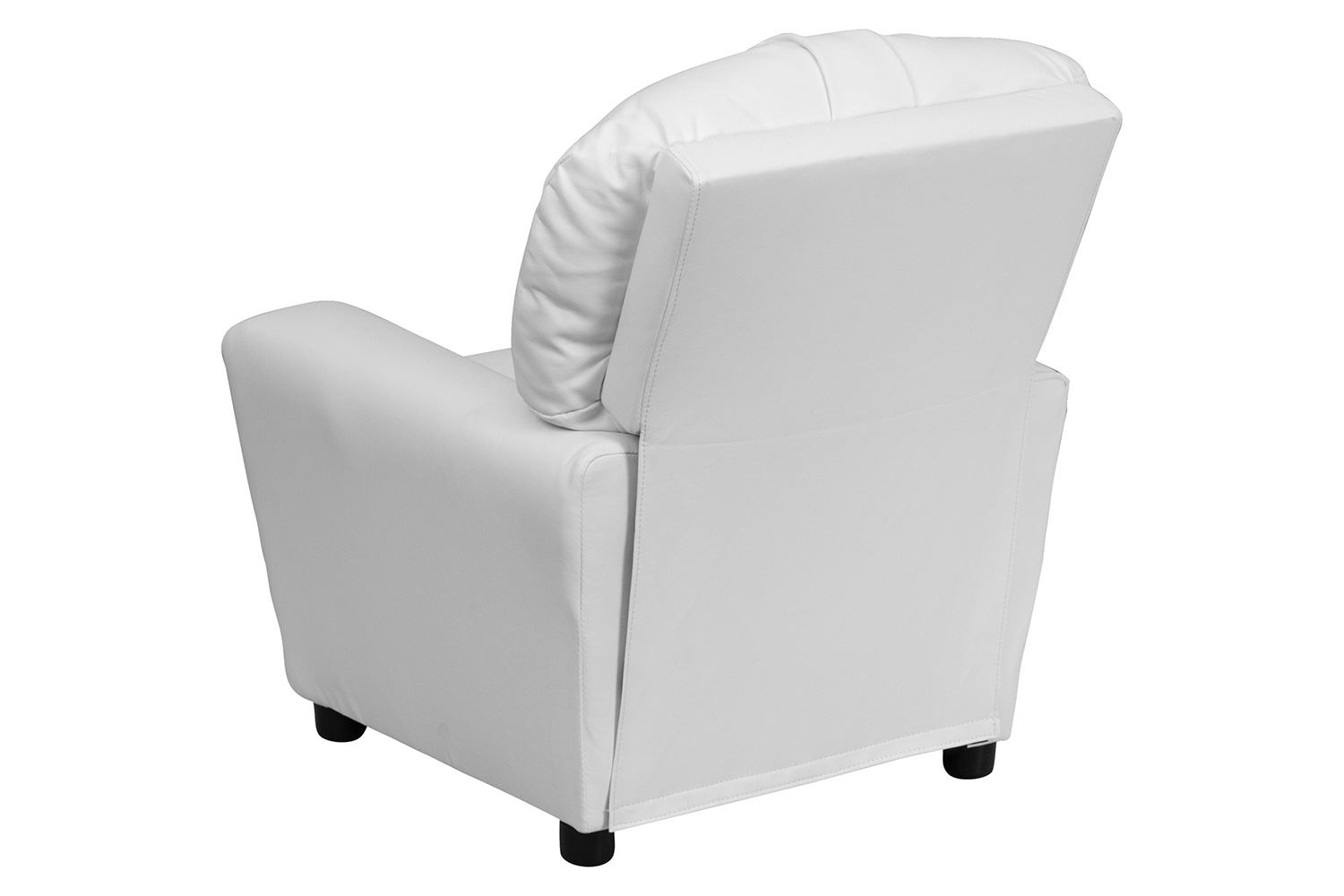 BLNK™ Chandler Vinyl Contemporary Kids Recliner with Cup Holder - White