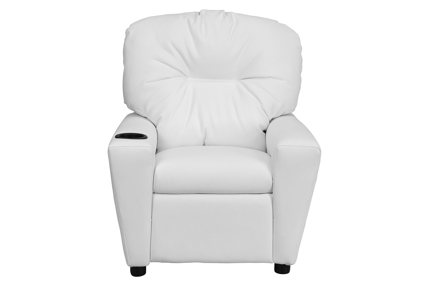 BLNK™ Chandler Vinyl Contemporary Kids Recliner with Cup Holder - White