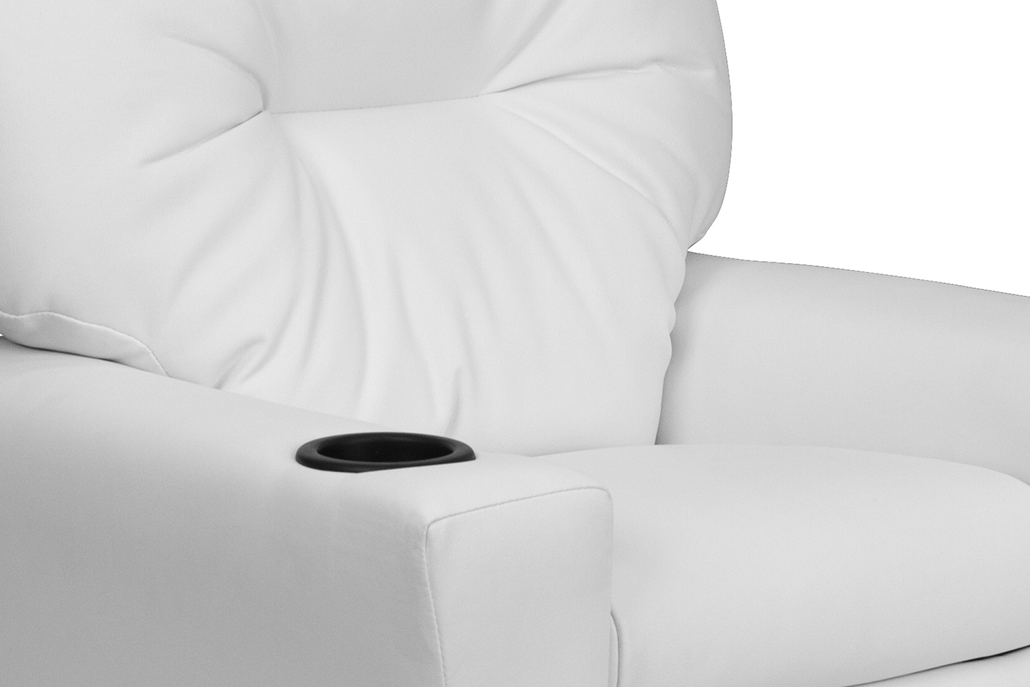 BLNK™ Chandler Vinyl Contemporary Kids Recliner with Cup Holder - White