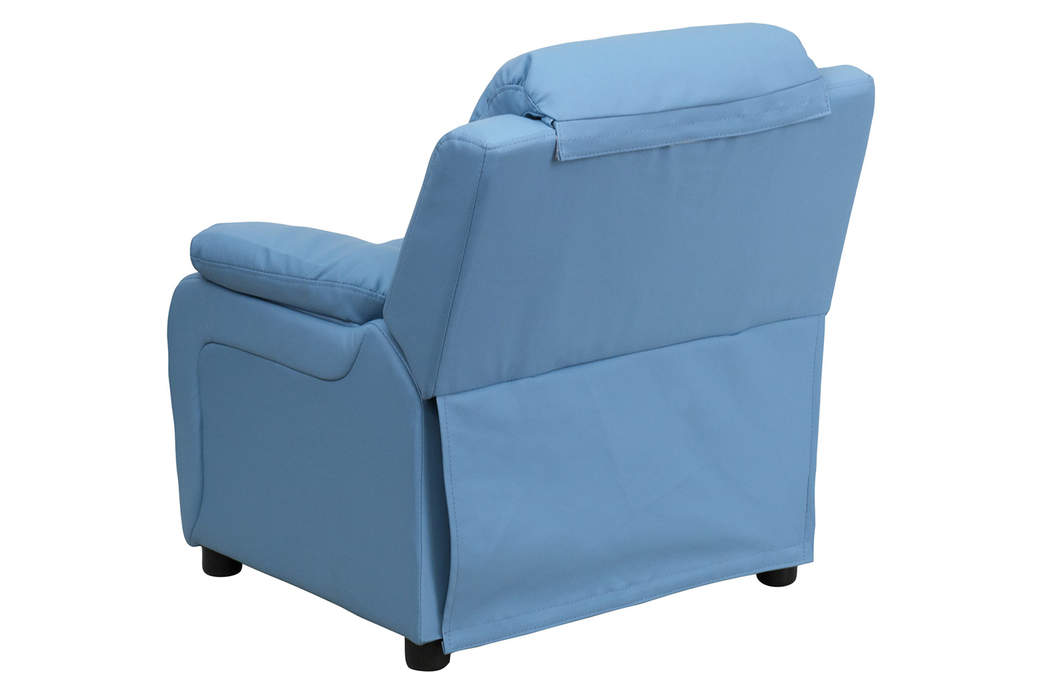 BLNK Charlie Deluxe Vinyl Padded Contemporary Kids Recliner with Storage Arms - Light Blue