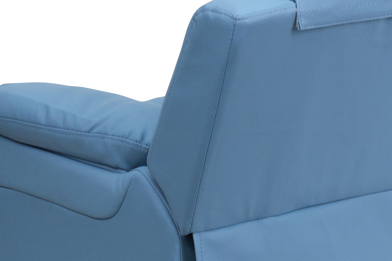 BLNK Charlie Deluxe Vinyl Padded Contemporary Kids Recliner with Storage Arms - Light Blue