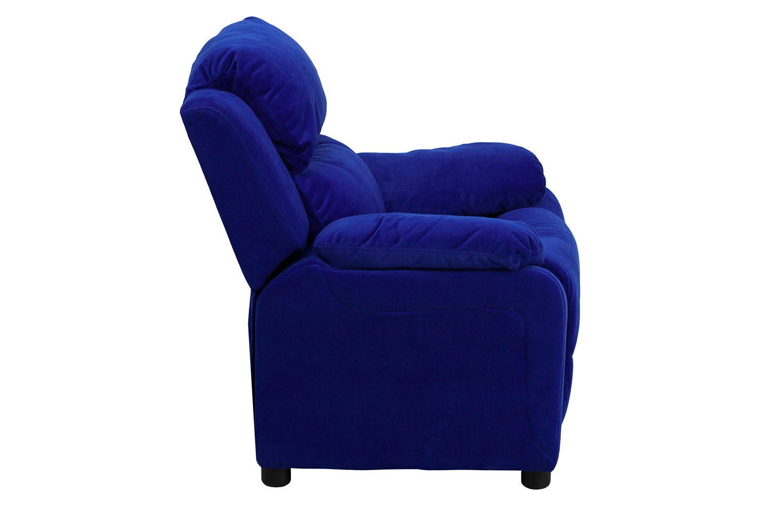 BLNK Charlie Deluxe Microfiber Padded Contemporary Kids Recliner with Storage Arms - Blue