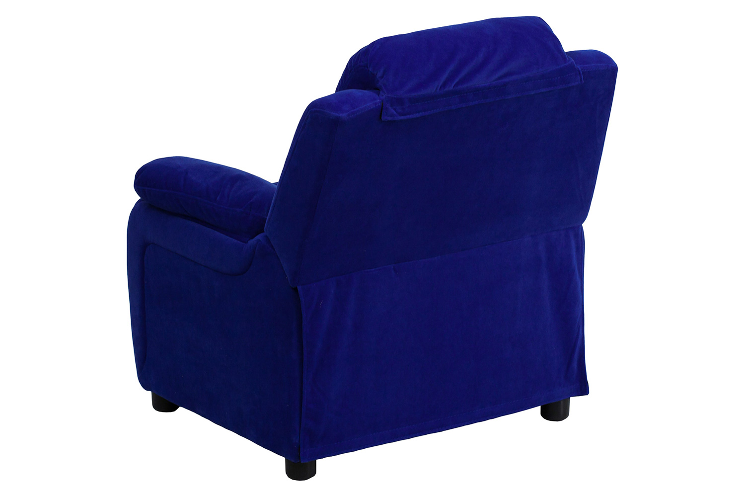 BLNK Charlie Deluxe Microfiber Padded Contemporary Kids Recliner with Storage Arms - Blue