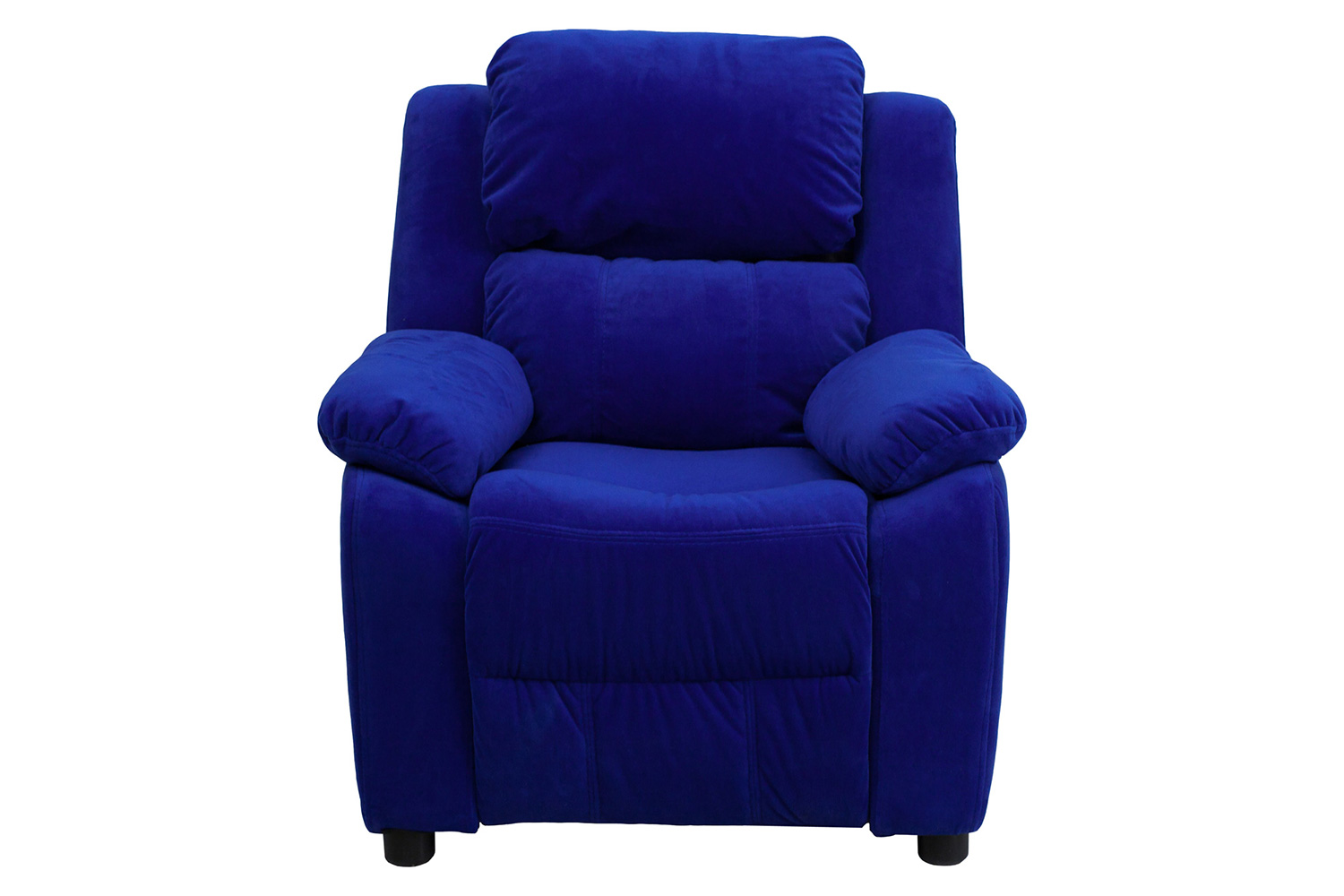 BLNK Charlie Deluxe Microfiber Padded Contemporary Kids Recliner with Storage Arms - Blue