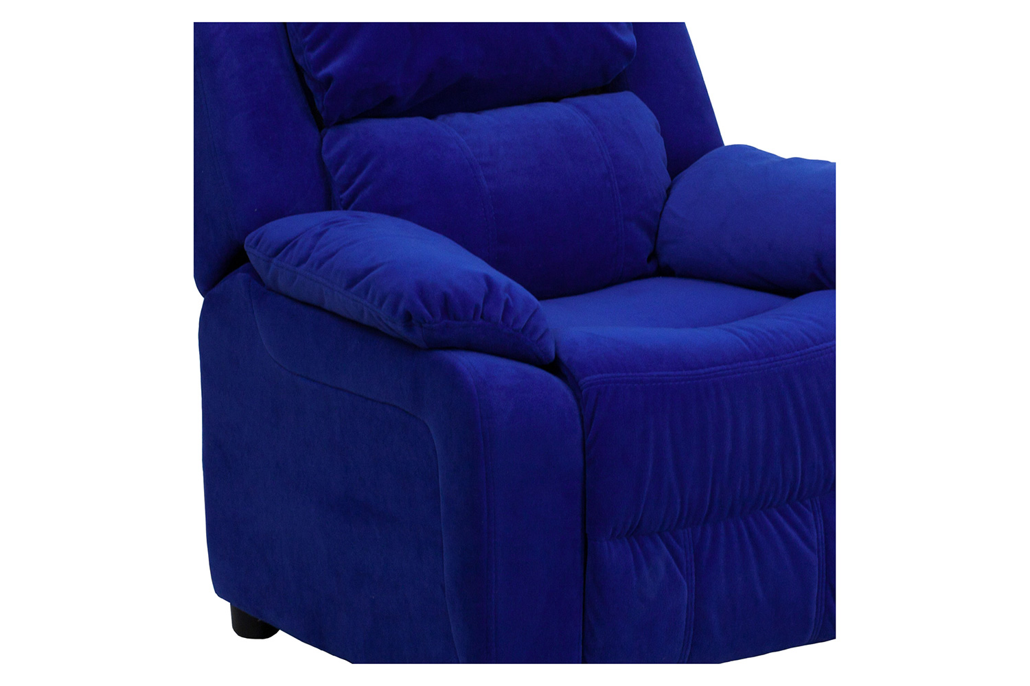 BLNK Charlie Deluxe Microfiber Padded Contemporary Kids Recliner with Storage Arms - Blue