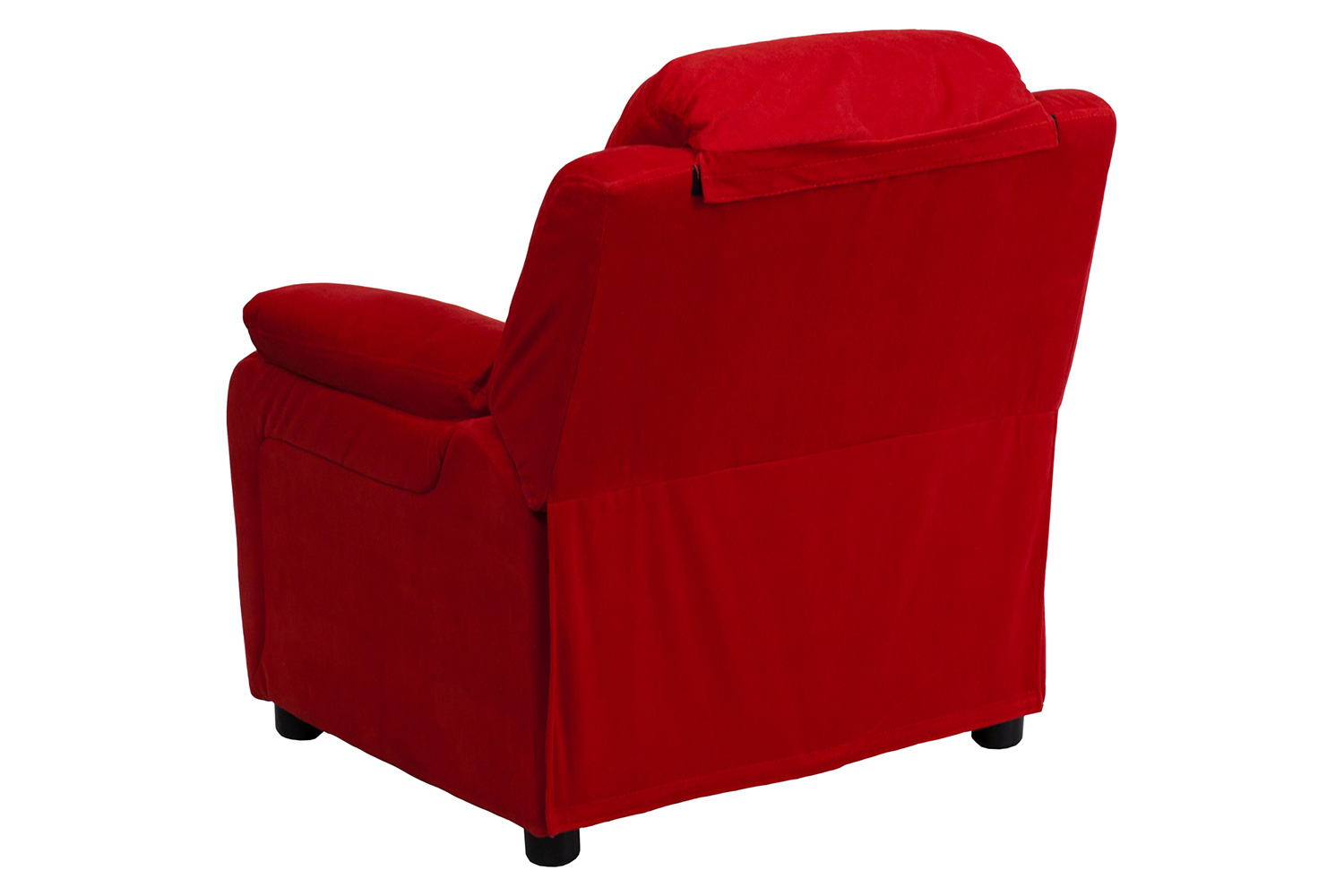 BLNK™ Charlie Deluxe Microfiber Padded Contemporary Kids Recliner with Storage Arms - Red