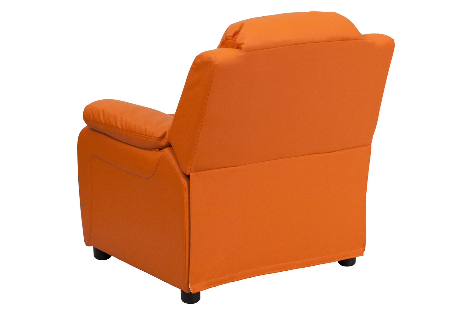 BLNK Charlie Deluxe Vinyl Padded Contemporary Kids Recliner with Storage Arms - Orange