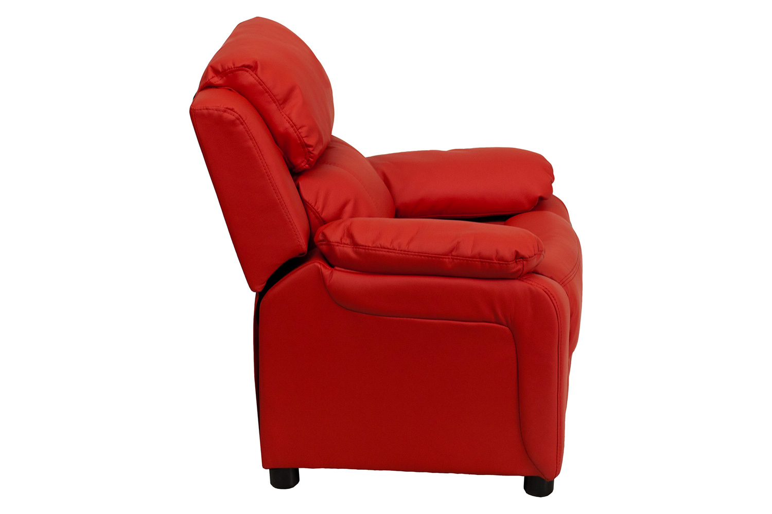 BLNK Charlie Deluxe Vinyl Padded Contemporary Kids Recliner with Storage Arms - Red