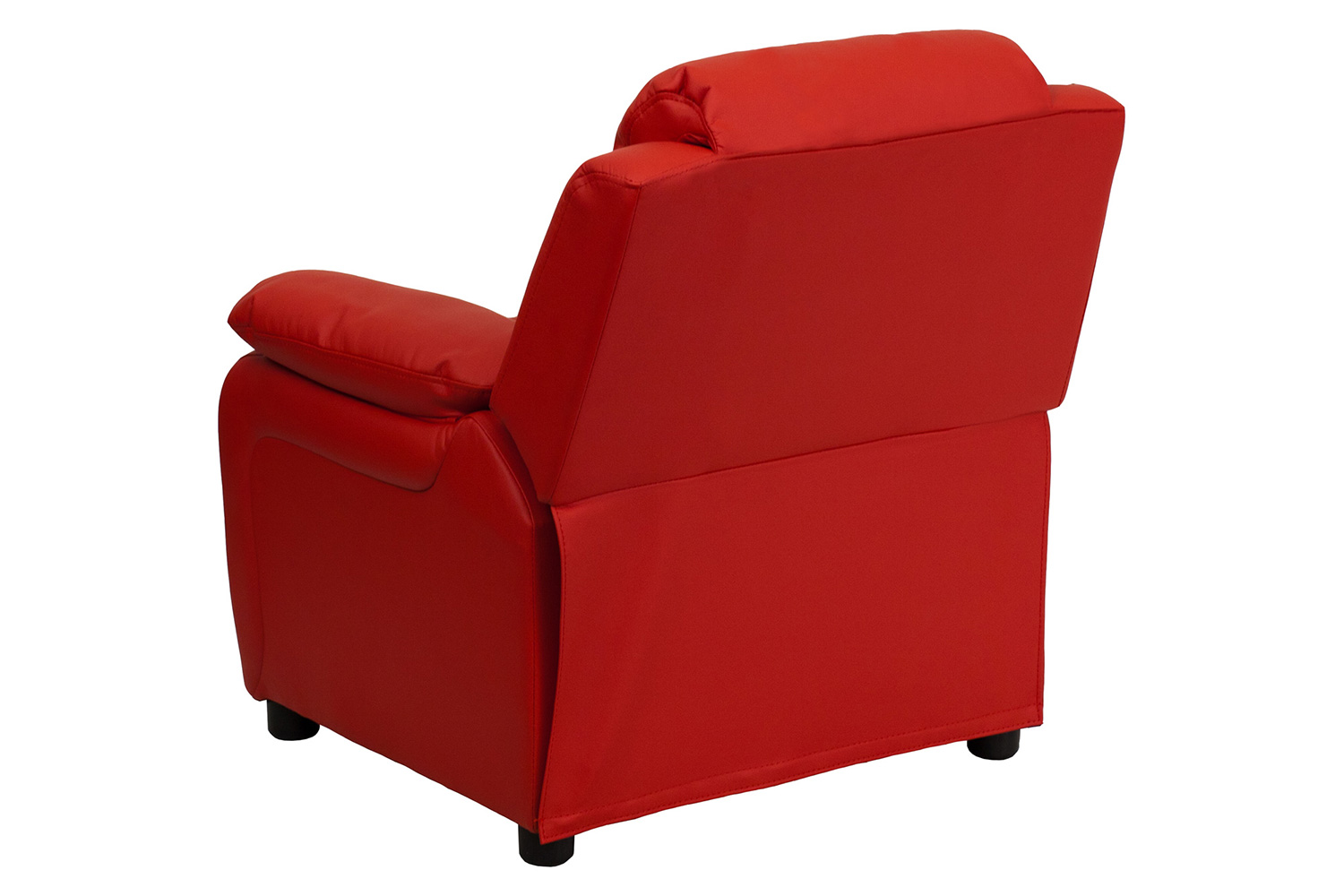 BLNK Charlie Deluxe Vinyl Padded Contemporary Kids Recliner with Storage Arms - Red