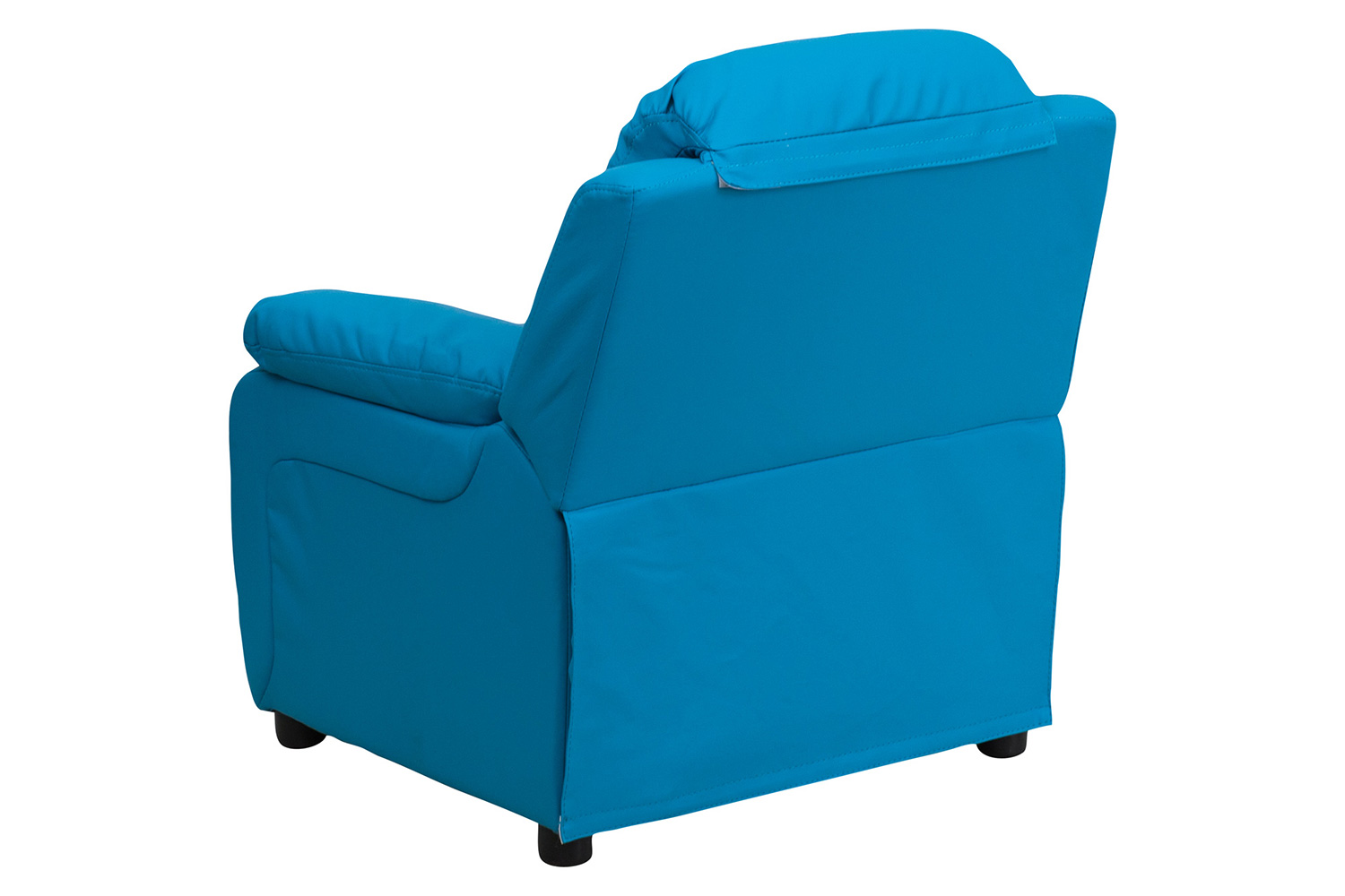 BLNK Charlie Deluxe Vinyl Padded Contemporary Kids Recliner with Storage Arms - Turquoise