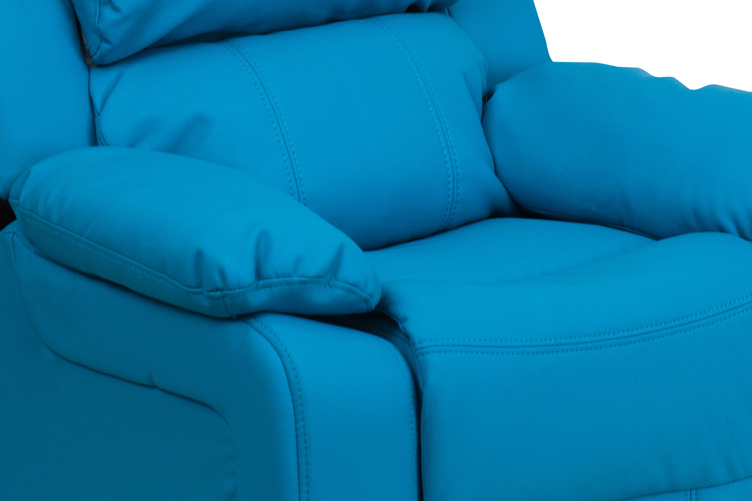 BLNK Charlie Deluxe Vinyl Padded Contemporary Kids Recliner with Storage Arms - Turquoise