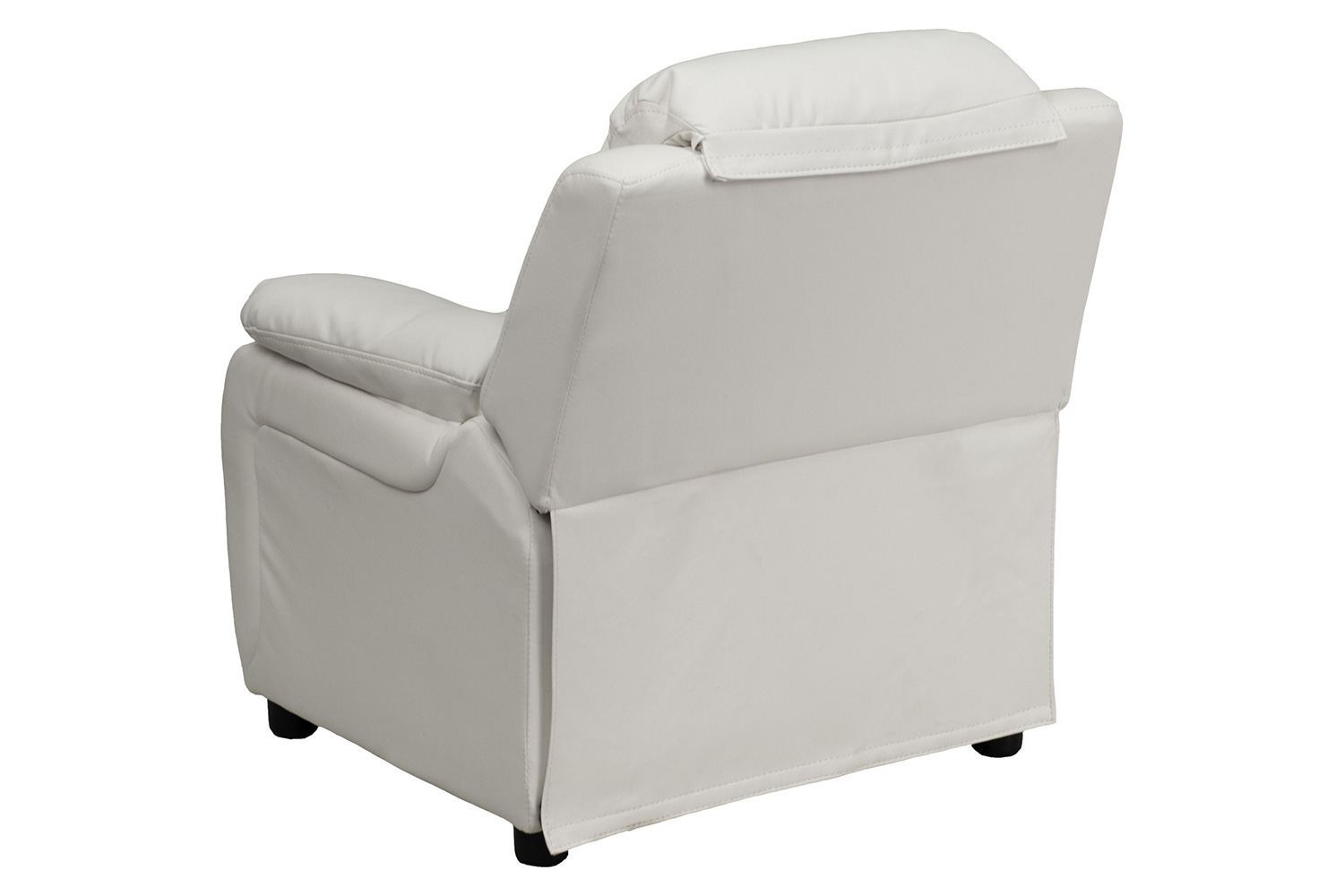 BLNK™ Charlie Deluxe Vinyl Padded Contemporary Kids Recliner with Storage Arms - White