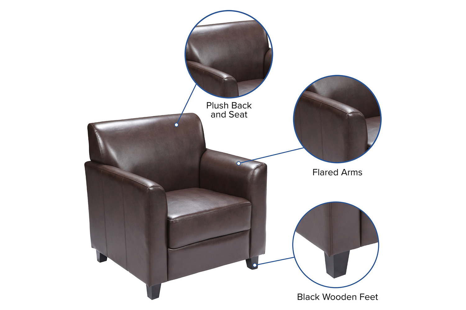 BLNK HERCULES Diplomat Series LeatherSoft Chair - Brown